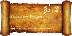 Zsivanov Megyer névjegykártya